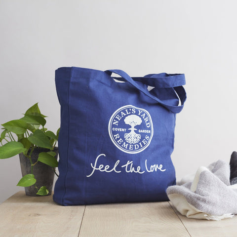 Blue Cotton Tote Bag